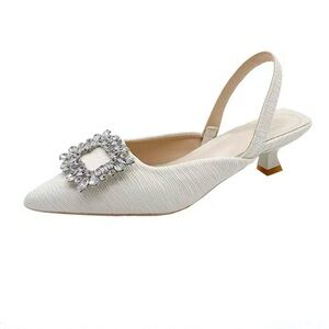 New Starlight Spark Crystal White Heels Shoes Wedding Prom Party Formal 250 US 8